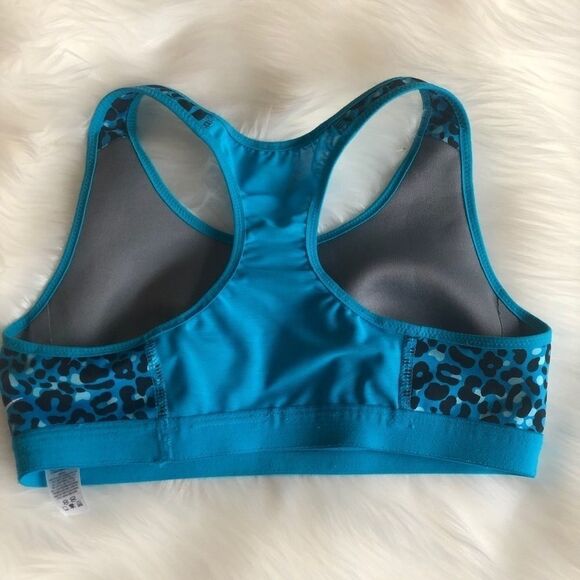 Nike Dri-Fit Blue Animal Print Ports Bra,XS - Picture 2 of 6